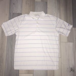 L White/Blue Nike Golf Polo